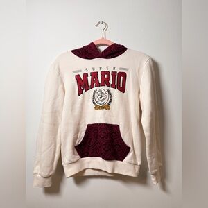 Hoodie with Burgundy Super Mario Graphics